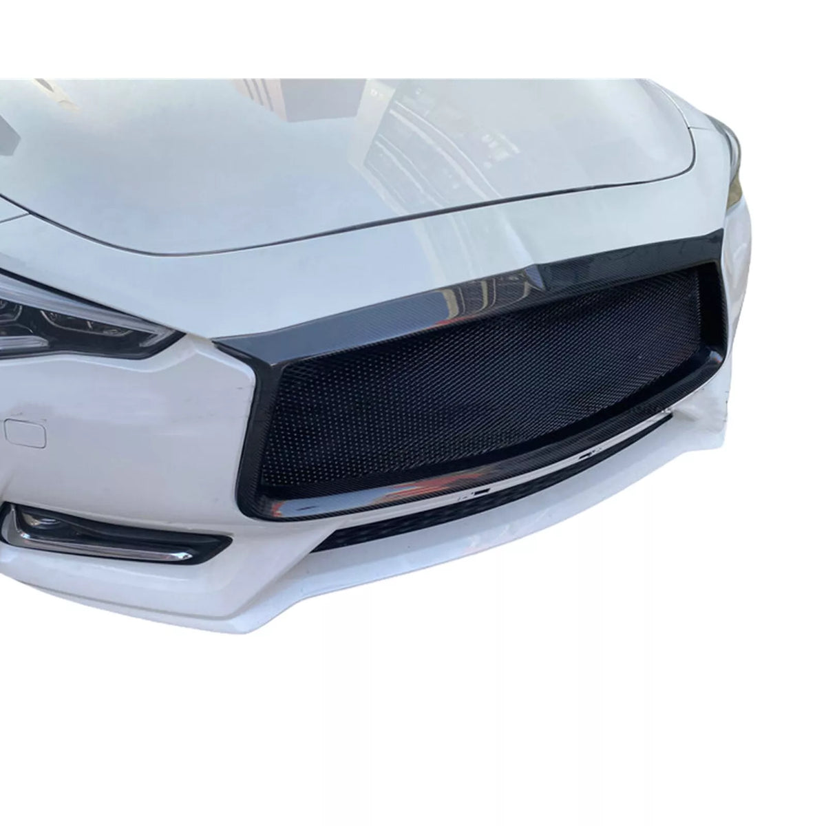 Carbon Fiber Front Bumper Upper Grille Grill - Infiniti Q60 CV37 2017-22.