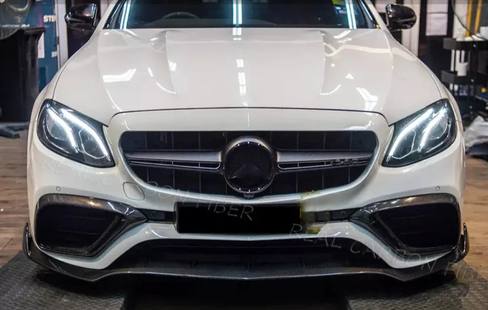 Carbon Front Splitter  Lip & Air Vent Cover -  Mercedes Benz W213 S213 E63 S 2016-2020.