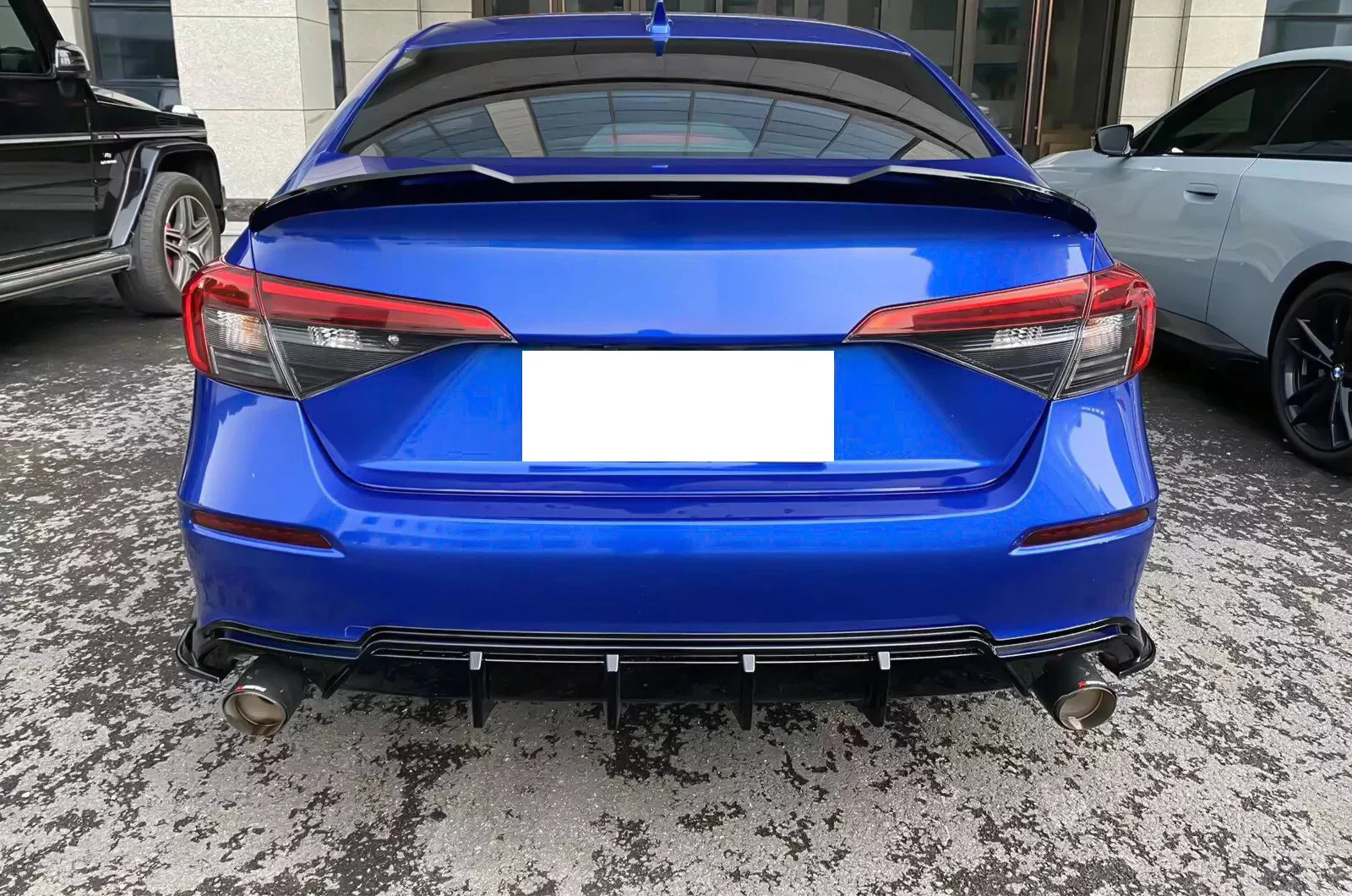 Gloss Black Rear Diffuser Spat - 22-24 Honda Civic 11th Gen.