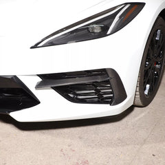 Carbon Fiber Front Bumper Fog Light Lamp Trim - Corvette C8.