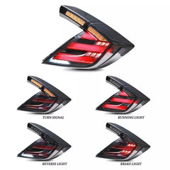 V3 Smoked LED Tail Lights Set - Honda Civic Hatchback/Type R 2016-2021.
