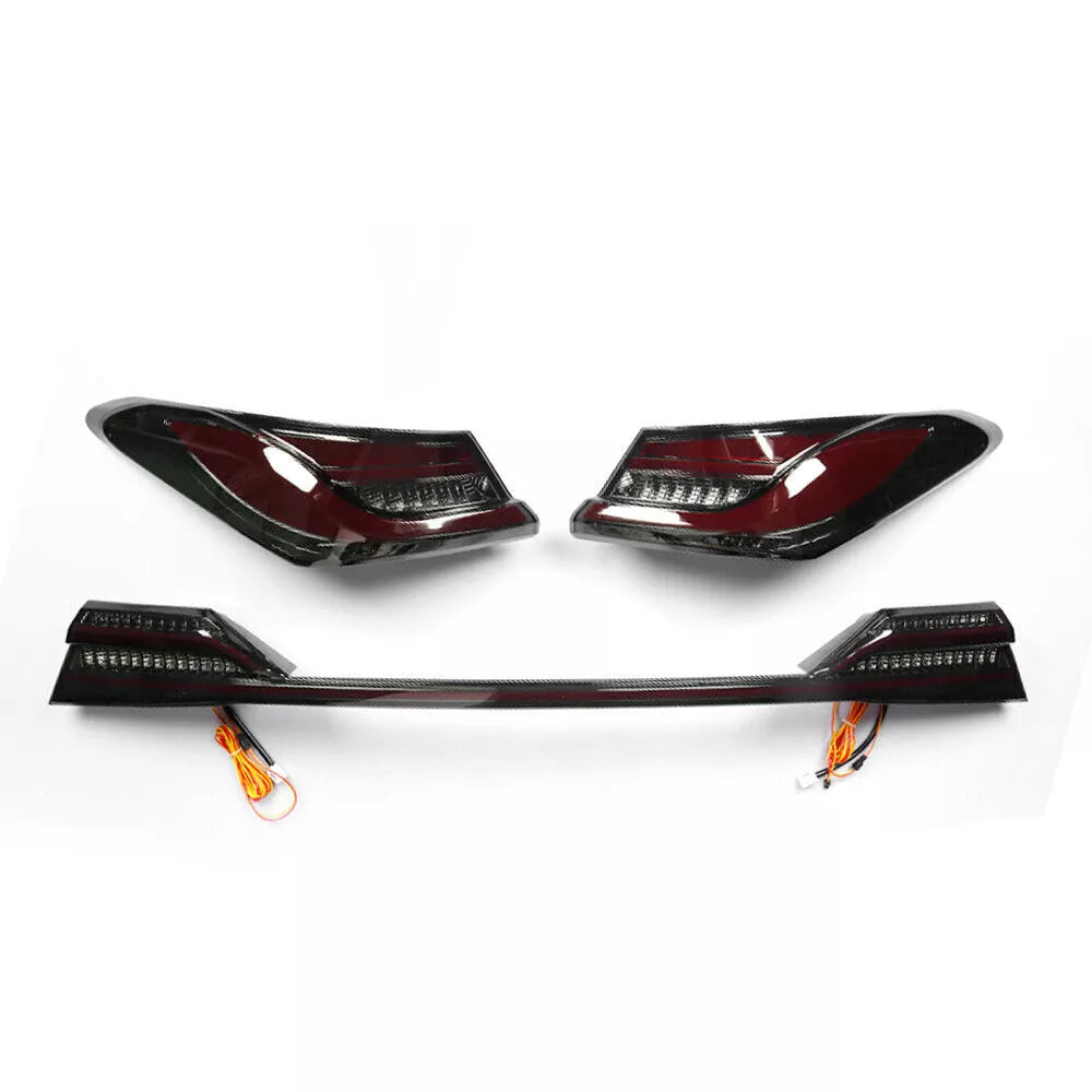 Smoked LED Tail Lights w/ Trunk Lid Light - 2018-2024 Toyota Camry.