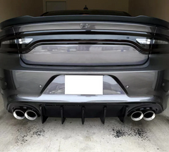 Gloss Black Rear Diffuser for Quad Tips V1 - 2015-2023 Dodge Charger.