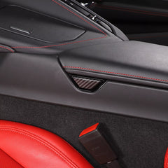 Carbon Fiber Central Armrest Box Switch Cover Trim - Corvette C8 20-25.