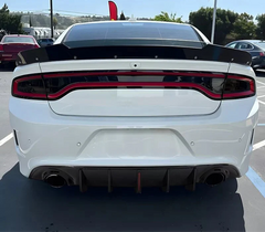 Gloss Black Rear Diffuser w/ LED - 15-23 Dodge Charger.