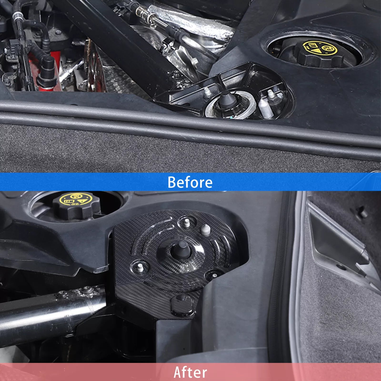 Carbon Fiber Engine Bay Shock Tower Cover Trim - Corvette C8 2020-2025.