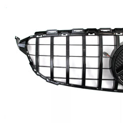 Gloss Black Front Grille w/ LED Logo - Mercedes Benz W205 C43 C250 C300.