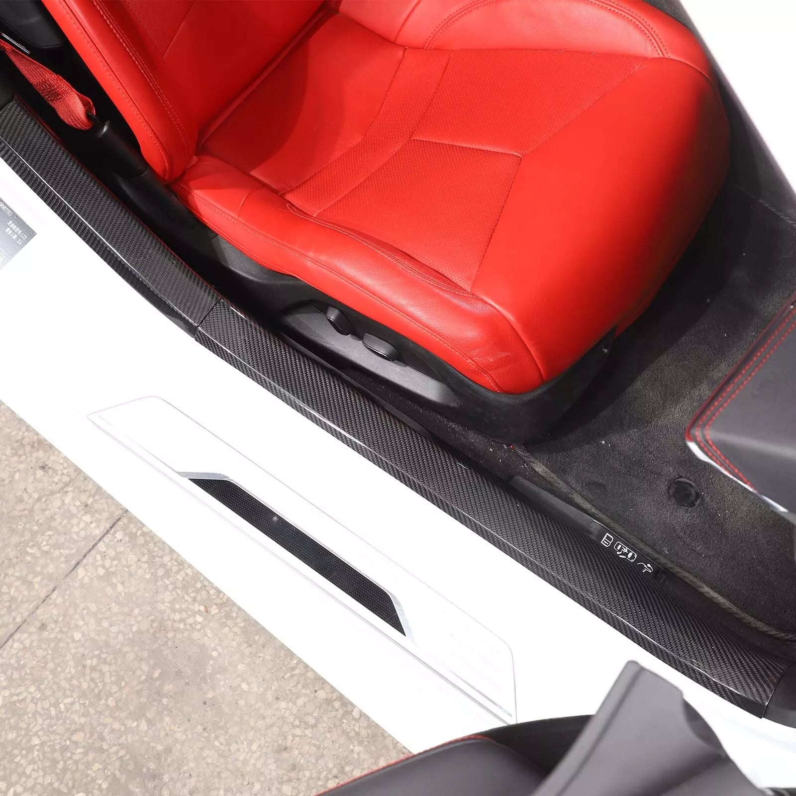 Carbon Fiber Interior Door Sill Trim Cover - Corvette C8 Z51 Z06 2020-25.