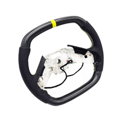 Carbon Fiber Steering Wheel w/ Yellow Stripe - Corvette C8.