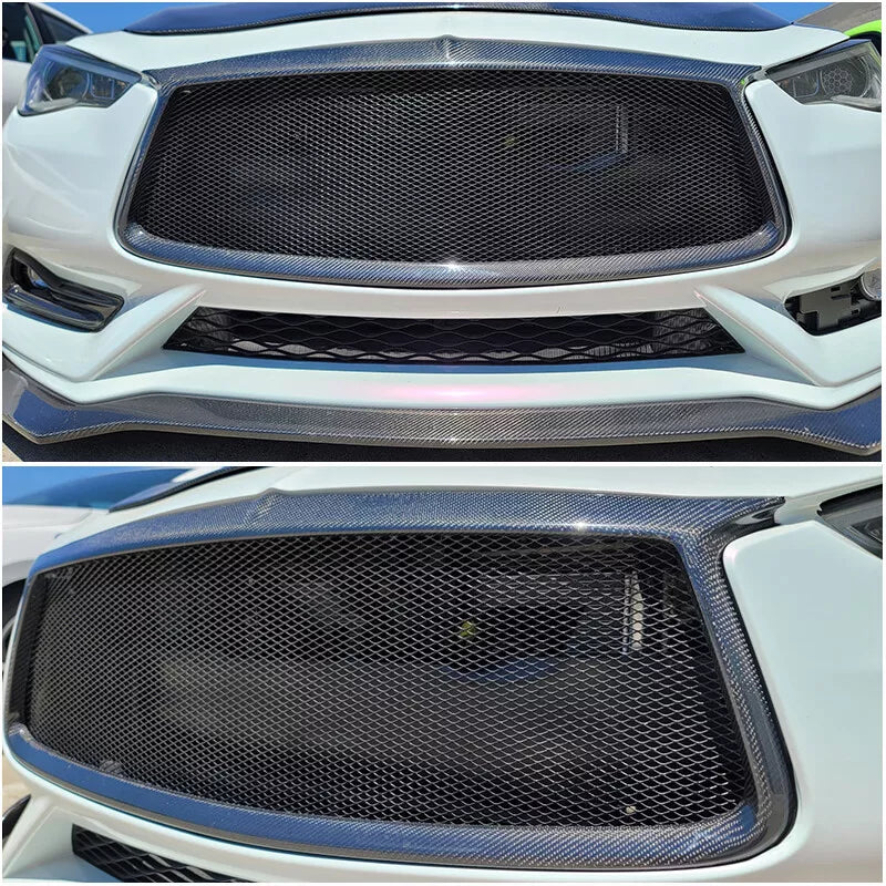 Carbon Fiber Grill Overlay -  Infiniti Q60 2016-22.