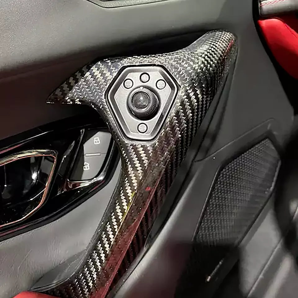 Carbon Interior Door Grab Handle Cover Trim - Lamborghini Huracan 2014-21.