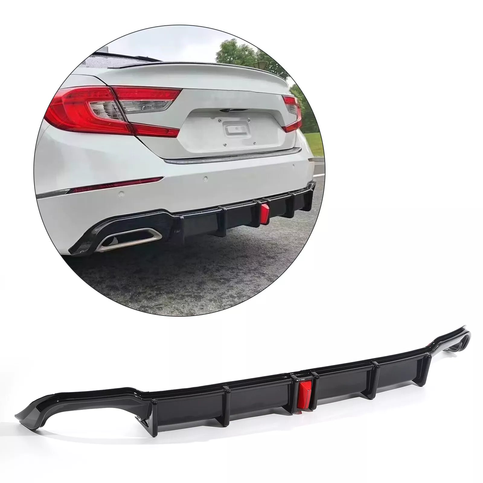 Gloss Black Diffuser W/ LED - Honda Accord 2018-2022.