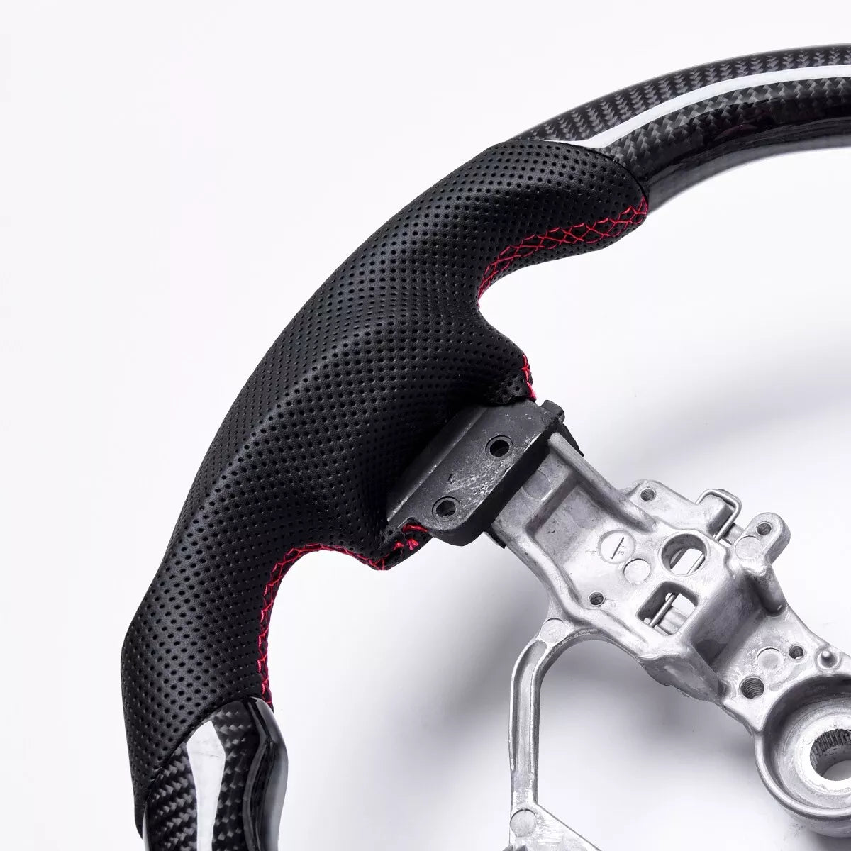 Carbon Fiber Steering Wheel w/ Red Stripe - Lexus IS250/350 & RX350.