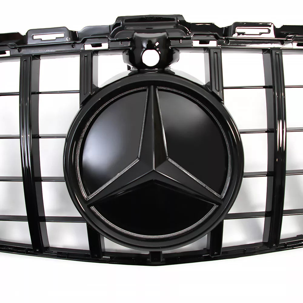 Gloss Black Front Grille w/ LED Logo - Mercedes Benz W205 C43 C250 C300.