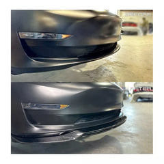 Carbon Fiber R Style Front Lip - Tesla model 3.