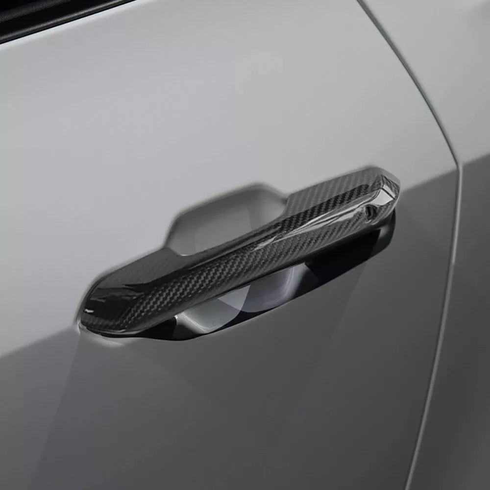Dry Carbon Fiber Outside Door Handle Cover Trim - Ford Mustang 2024.