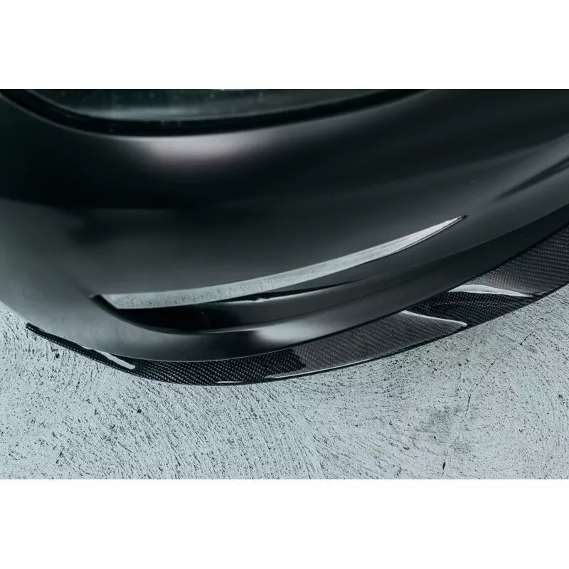 Carbon Fiber R Style Front Lip - Tesla model 3.