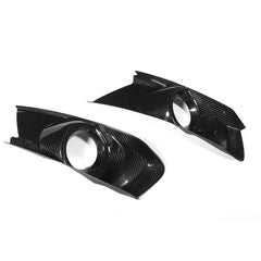 Carbon Fiber Front Bumper Fog Light Bezel Cover - Ford Mustang.