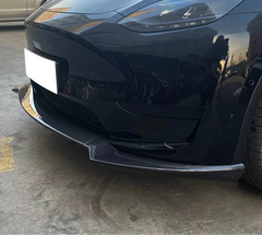 Carbon Fiber Front Lip (3pc) - 20-24 Tesla Y Track Pack.