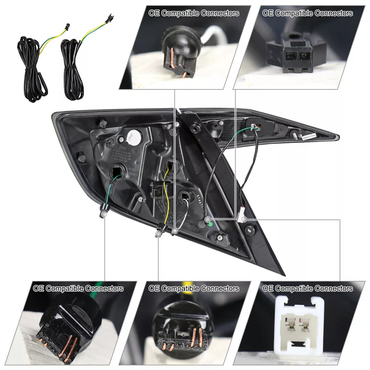 Clear LED w/ Sequential Signal Tube Tailight Set - 2016-2021 Honda Civic sedan.