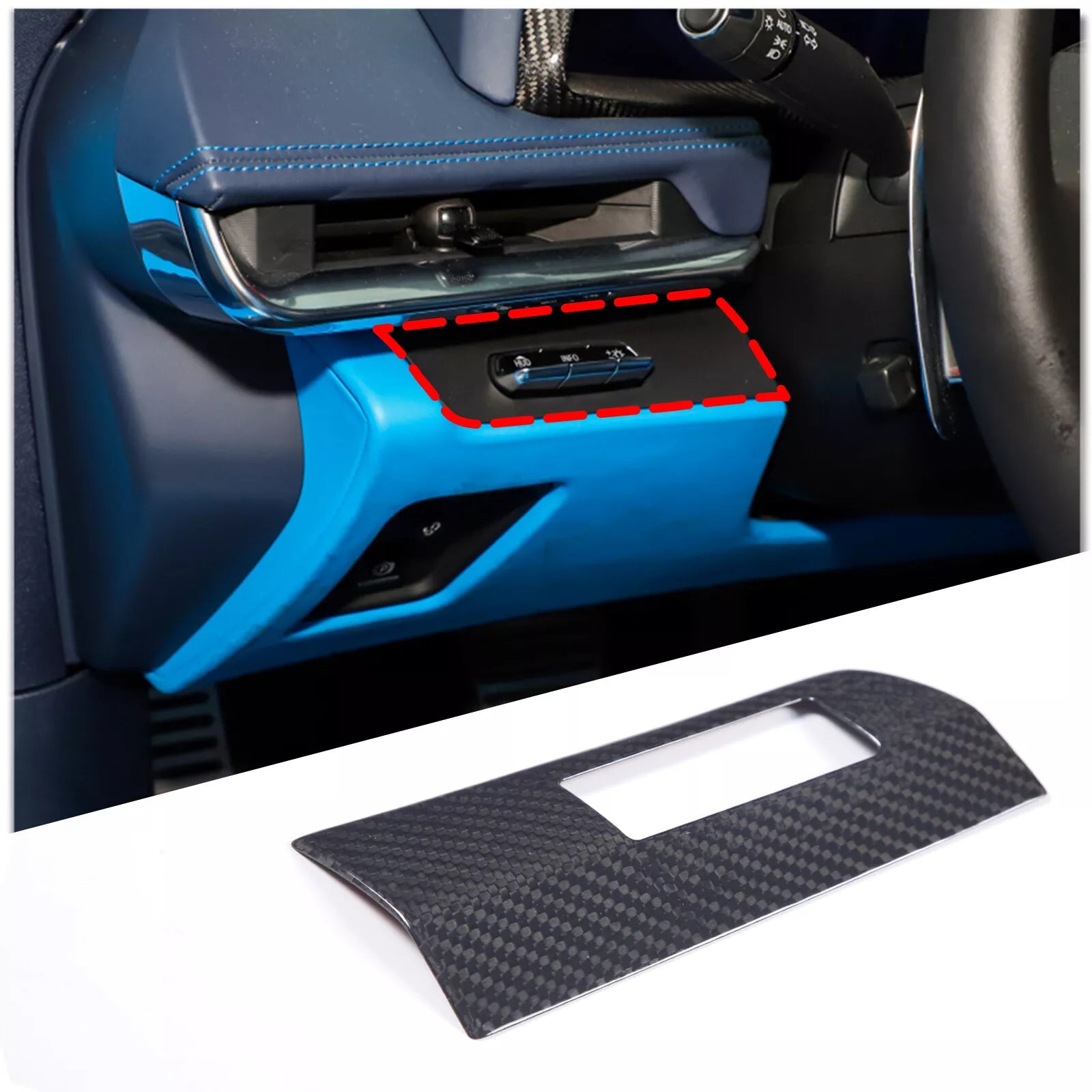 Carbon Fiber Steering Wheel Left-Hand Slot Trim Frame - Corvette C8 2020-2023.