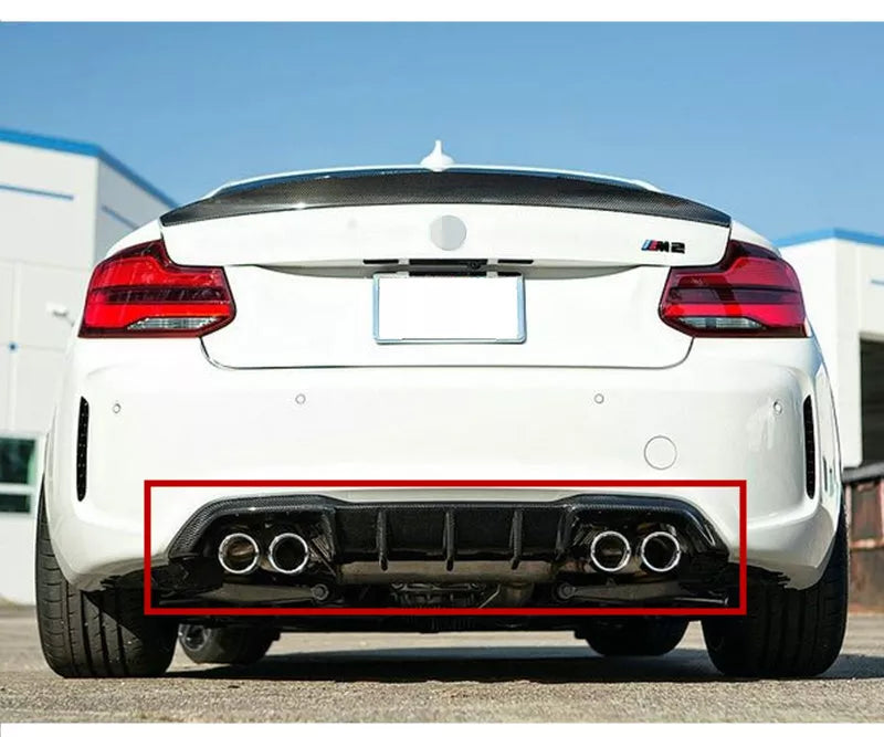 MP  Carbon Fiber Rear Bumper Diffuser - BMW F87 M2 Coupe 16-20.