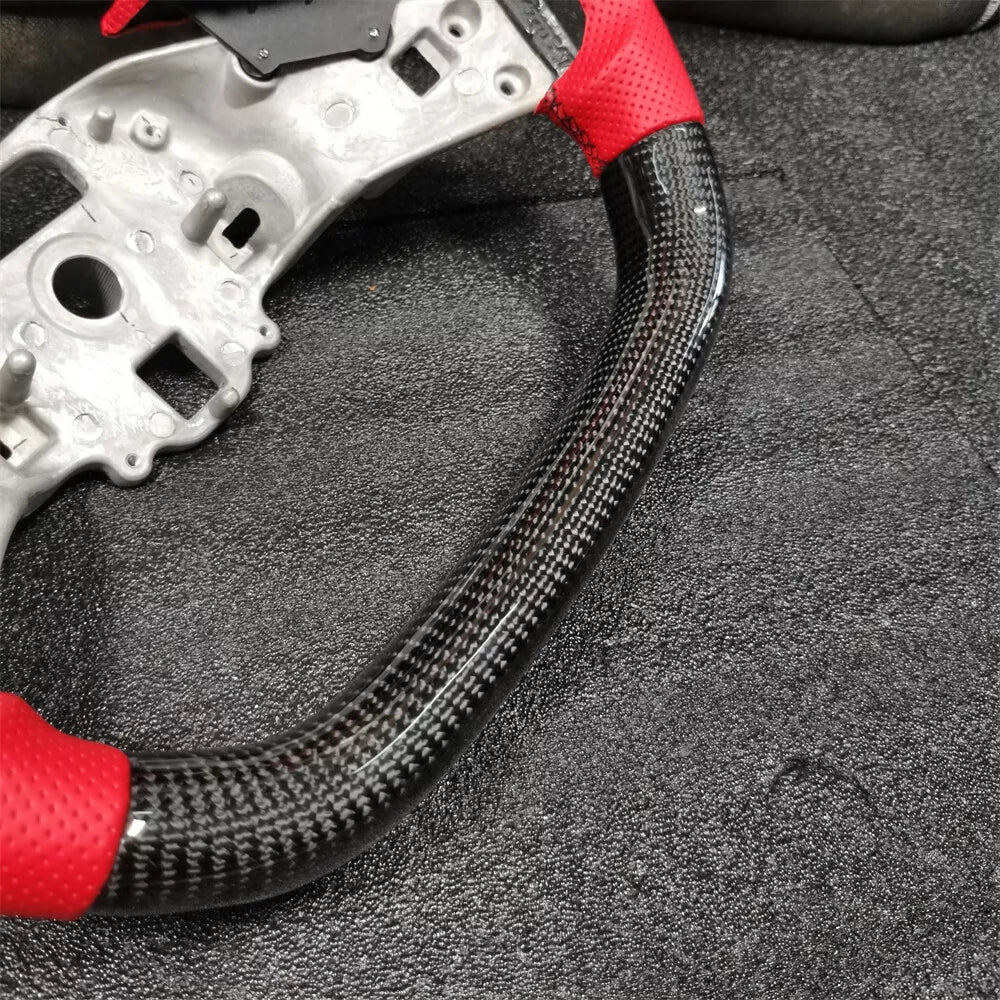 Carbon Fiber LED Steering Wheel w/ Red Leather - Corvette C8 Z51.