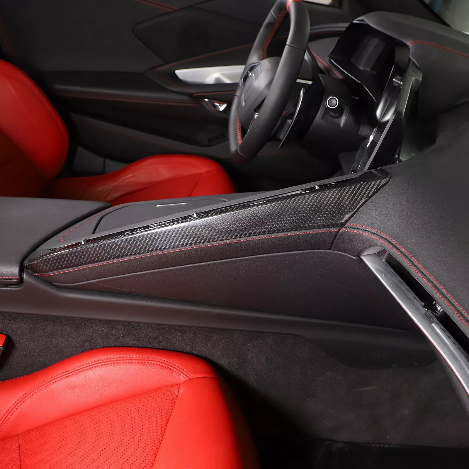 Carbon Fiber Center Passenger Side Cover Trim - Corvette C8.