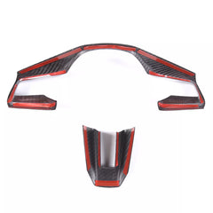 Dry Carbon Fiber Steering Wheel Cover Trim - Porsche taycan 2019-2023.
