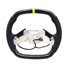 Carbon Fiber Steering Wheel w/ Yellow Stripe - Corvette C8.