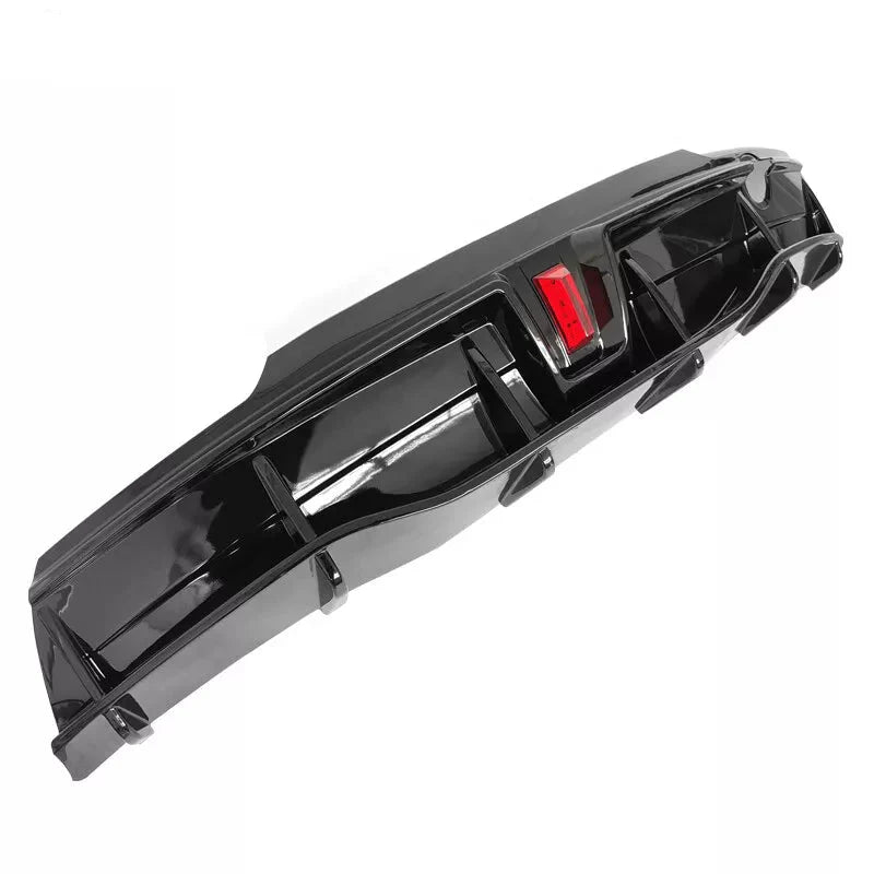 Gloss Black Rear diffuser w/ LED - 20-24 Tesla Model Y.