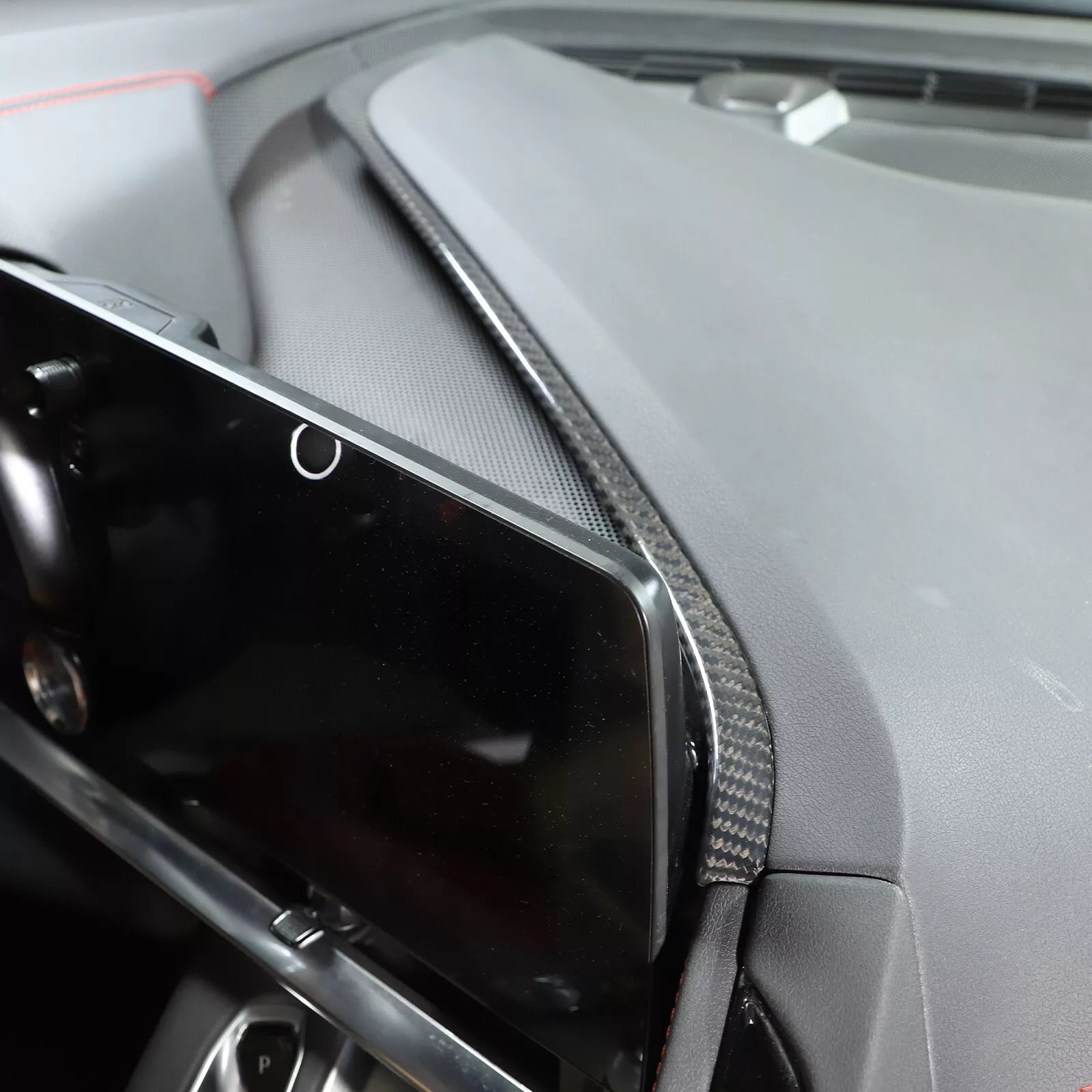 Carbon Fiber Dashboard L-shaped Trim Strip Cover - Corvette C8 20-24.