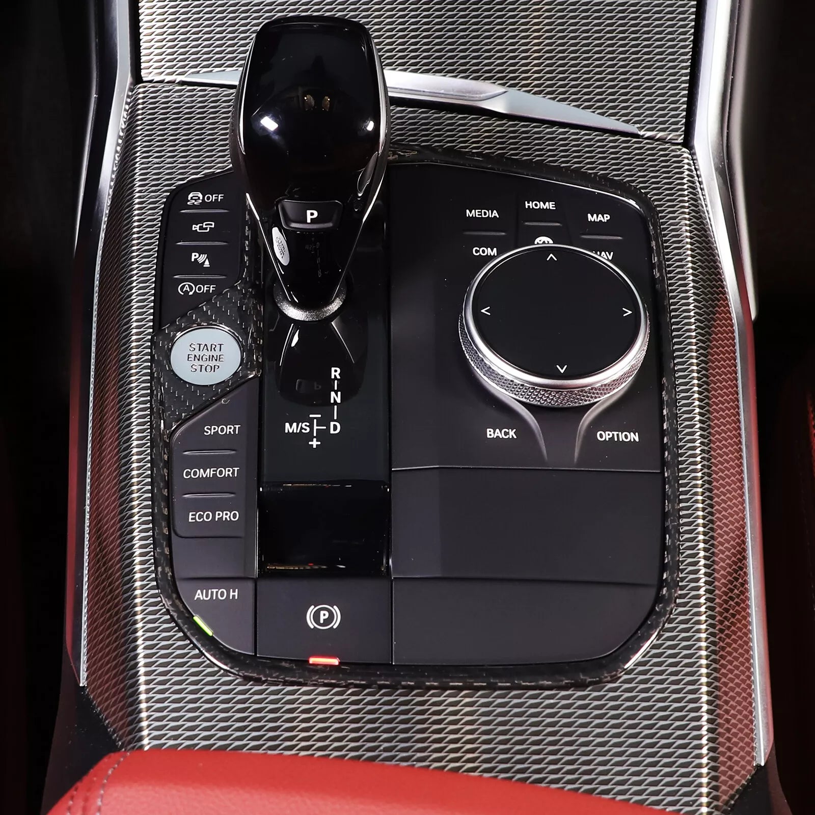 Carbon Fiber Conosle Gear Shift Trim Frame - BMW X5 X6 X7 XM 2019-2023.