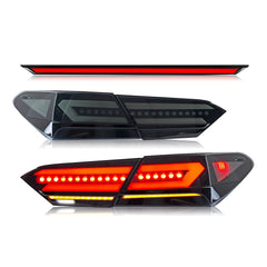 Smoked  Clear LED Tail Lights w/ Trunk Lid Light - 2018-2024 Toyota Camry.
