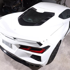 Carbon Fiber Rear Window Trim Cover Set - 2020-25 C8 Corvette Coupe.
