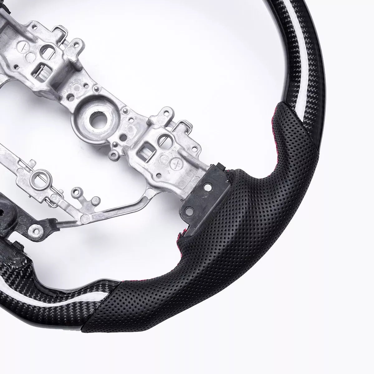 Carbon Fiber Steering Wheel w/ Red Stripe - Lexus IS250/350 & RX350.