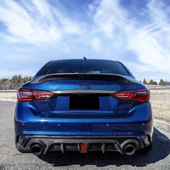 Carbon Fiber Rear Diffuser W/ LED -  Infiniti Q50 Q50S 18-24.