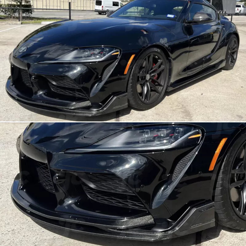 Carbon Fiber Front Splitter Lip ( 3pc ) - Toyota Supra GR A90 MK5.