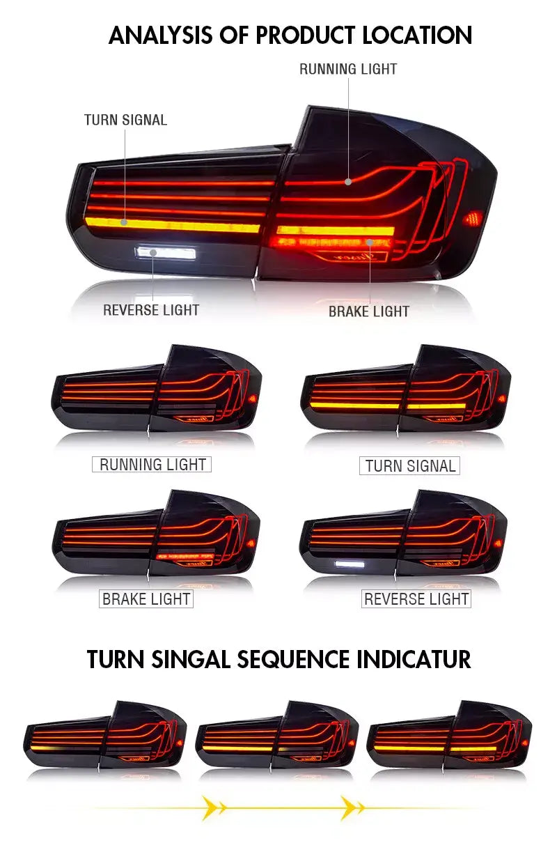 CSL Style Laser Tail Lights - BMW F80 M3 & F30 3 Series.