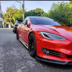 Carbon Fiber Side Skirt Extension V3 - Tesla Model S Sedan 2014-2019.