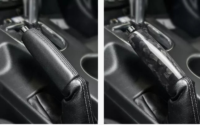 Forged Carbon Fiber Hand Brake Cover - Ford Mustang 2015-2022.