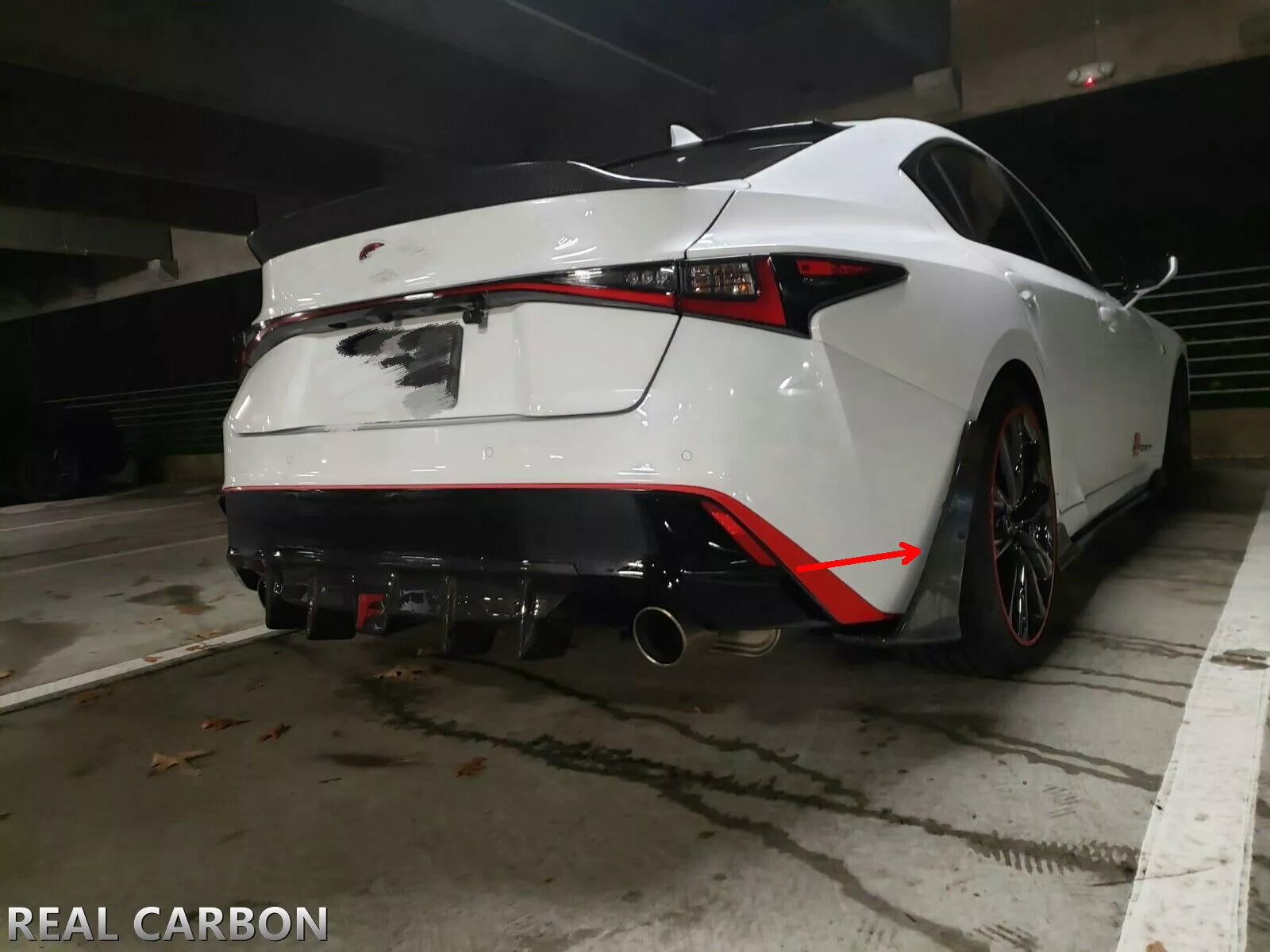Carbon Fiber Rear Bumper Side Canard - Lexus IS300 IS350 IS500 2021-2025.