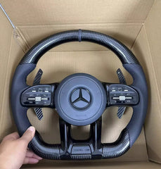 Full Complete Carbon Fiber Steering Wheel - Mercedes-Benz AMG CL63 S63 G63 E63 C63 GT.