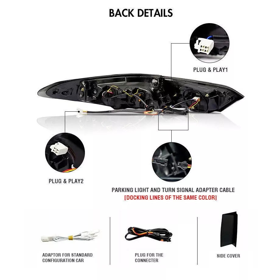 Full Smoked LED Tail Lights - 2018-2024 Toyota Camry Tail Light Kit.