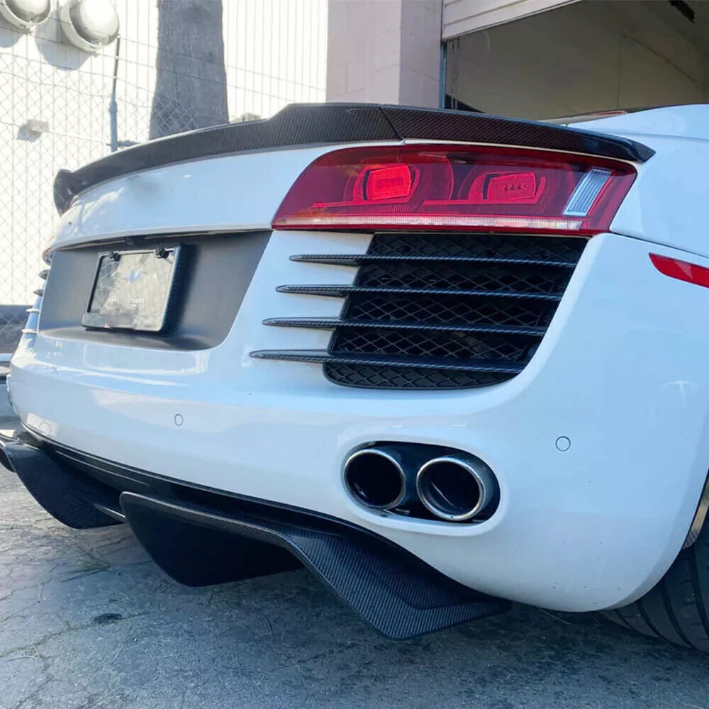 Carbon Fiber Rear Spoiler (3pc) - Audi R8 V8 V10 Gen 1 Coupe 2008-2015.