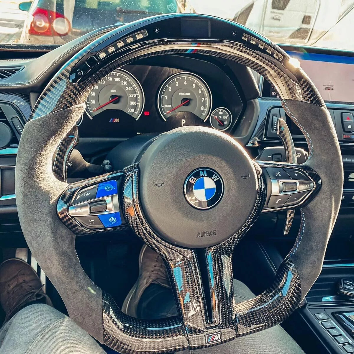 Carbon Fiber Alcantara Steering Wheel - BMW F Chassis ( Most ).