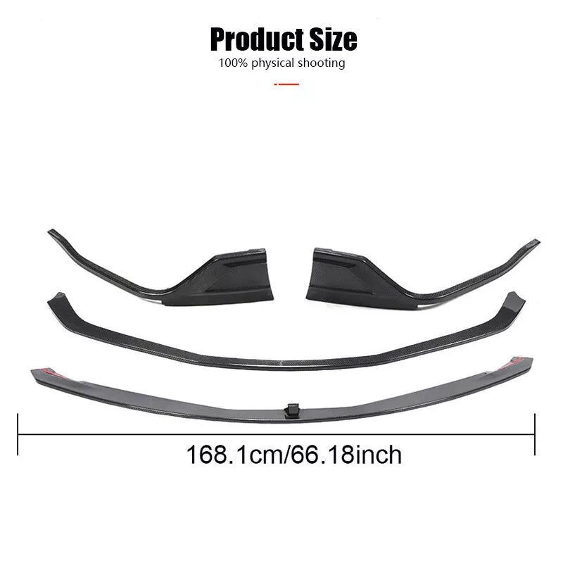Carbon Fiber Front Splitter Lip ( 3pc ) - Toyota Supra GR A90 MK5.