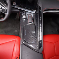 Carbon Fiber Center Console Cover + Cup Holder Lid Cover - Corvette C8.
