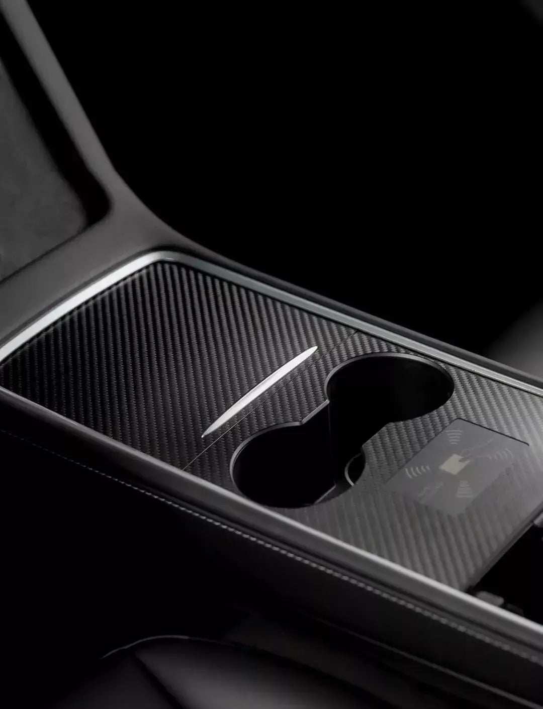 Carbon Fiber Interior Center Console Cover for Tesla Model 3 & Y.