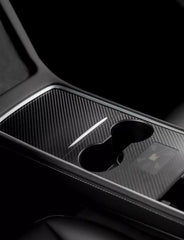 Carbon Fiber Interior Center Console Cover for Tesla Model 3 & Y.